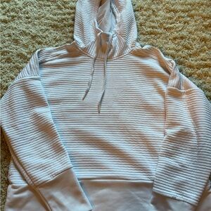 Nike White Ribbed Hoodie